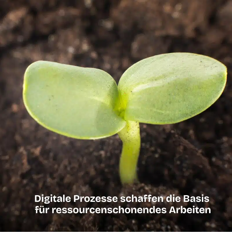 Nachhaltigkeit durch digitale Unternehmensprozesse schaffen die Basis für ressourcenschonendes und effizientes Arbeiten.